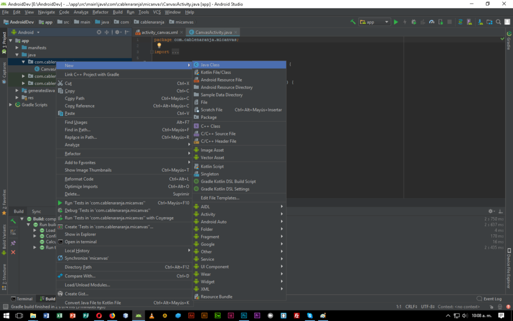 Como Crear Canvas Android Studio, CableNaranja