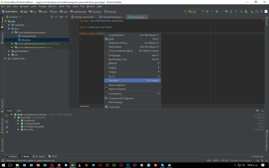 Como Crear Canvas Android Studio, CableNaranja