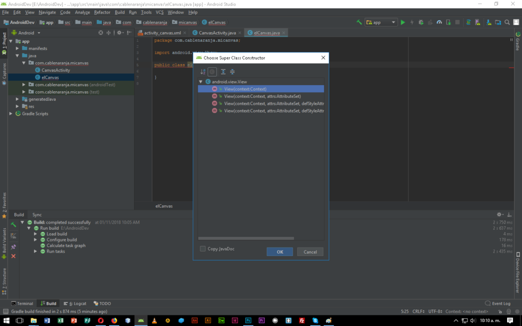 Como Crear Canvas Android Studio, CableNaranja