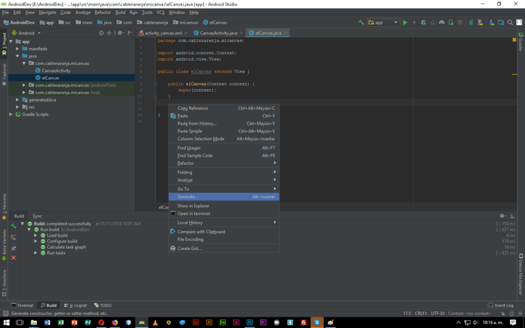 Como Crear Canvas Android Studio, CableNaranja