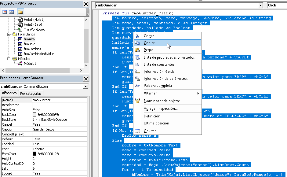 Como crear un CRUD en Excel con VBA