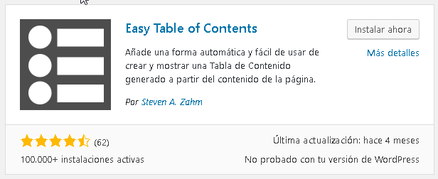 Como crear tablas de contenidos en WordPress con el plugin Easy-Table of Contents - CableNaranja