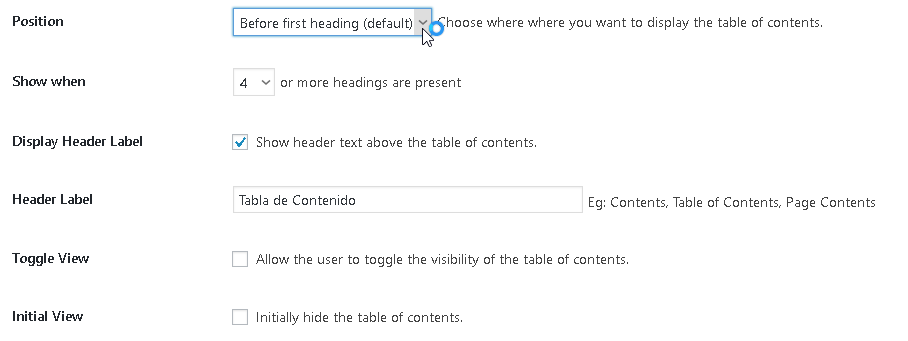 Como crear tablas de contenidos en WordPress con el plugin Easy-Table of Contents - CableNaranja