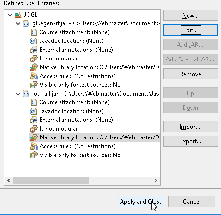 Como crear una aplicación OpenGL en Java con JOGL y Eclipse