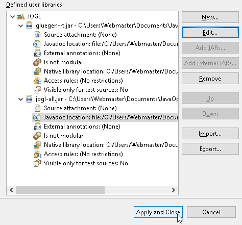 Como crear una aplicación OpenGL en Java con JOGL y Eclipse