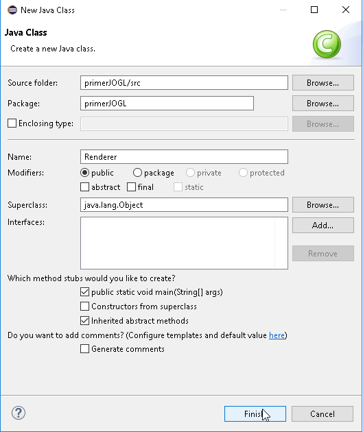 Como crear una aplicación OpenGL en Java con JOGL y Eclipse