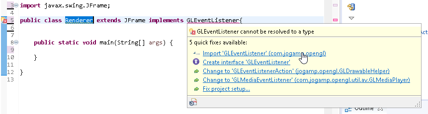 Como crear una aplicación OpenGL en Java con JOGL y Eclipse