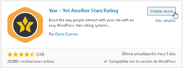 Puntua las entradas de tu #Wordpress con Yet Another Stars Rating - CableNaranja