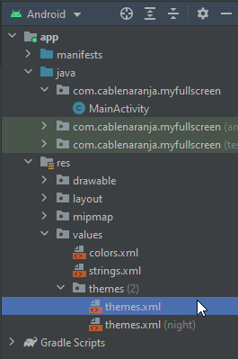 Cómo hacer fullscreen en Android Studio - CableNaranja